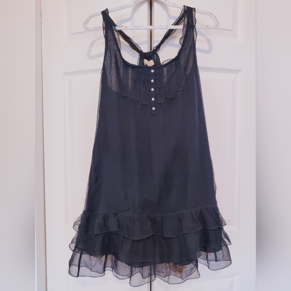 Navy Ruffle Dress